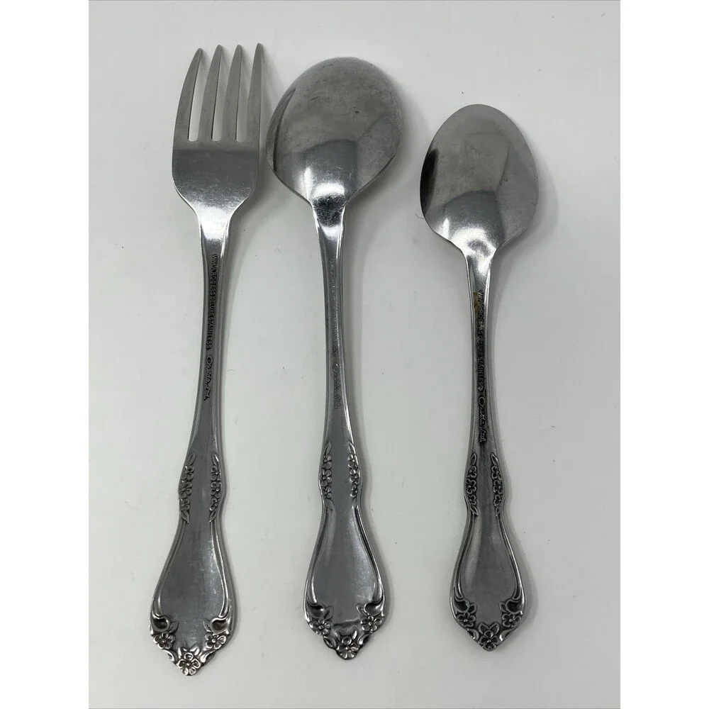 Oneida MANSFIELD Amadeus Stainless 3 Piece Set Wm A Rogers Flatware Fork Spoons